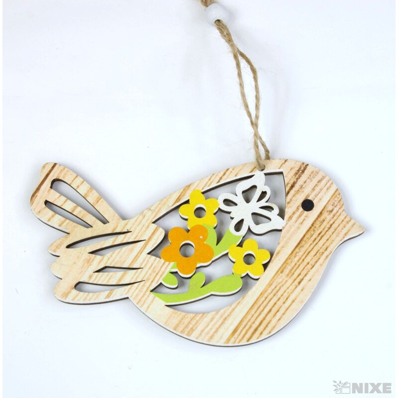 ZÁVĚS PTÁČEK 13cm 4ks*PŘÍRODNÍ