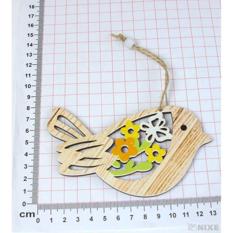 ZÁVĚS PTÁČEK 13cm 4ks*PŘÍRODNÍ