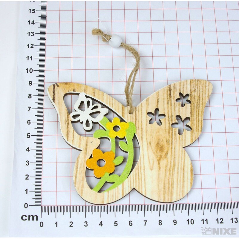 ZÁVĚS MOTÝL 12cm 4ks*PŘÍRODNÍ