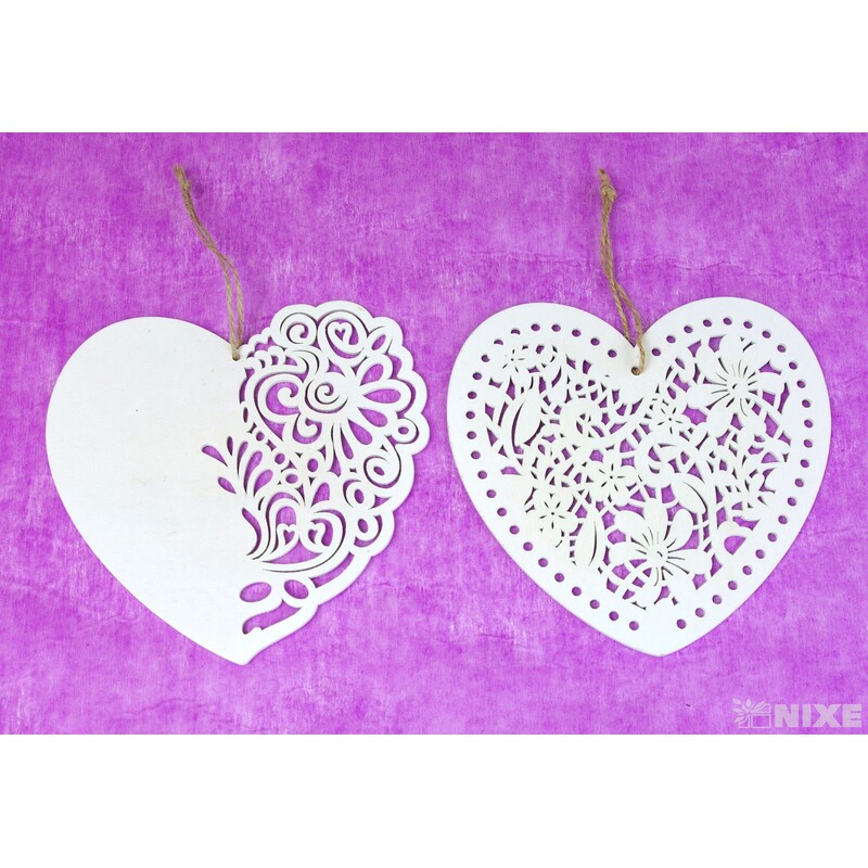 ZÁVĚS SRDCE 15cm 6ks*PŘÍRODNÍ