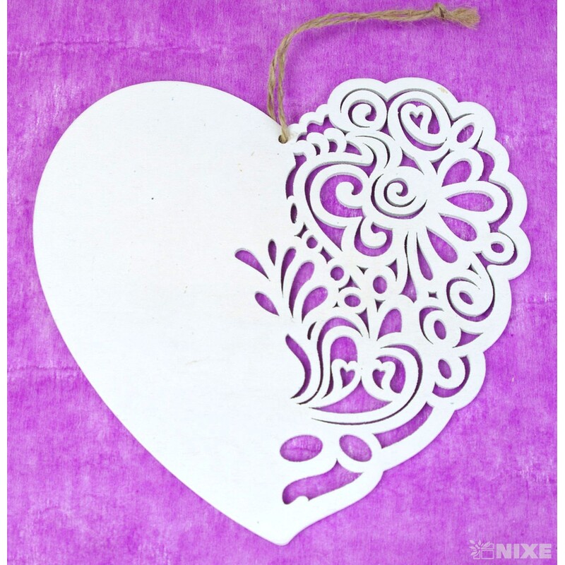 ZÁVĚS SRDCE 15cm 6ks*PŘÍRODNÍ