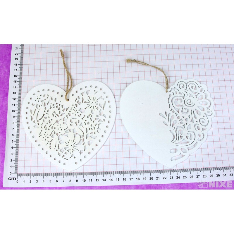 ZÁVĚS SRDCE 15cm 6ks*PŘÍRODNÍ