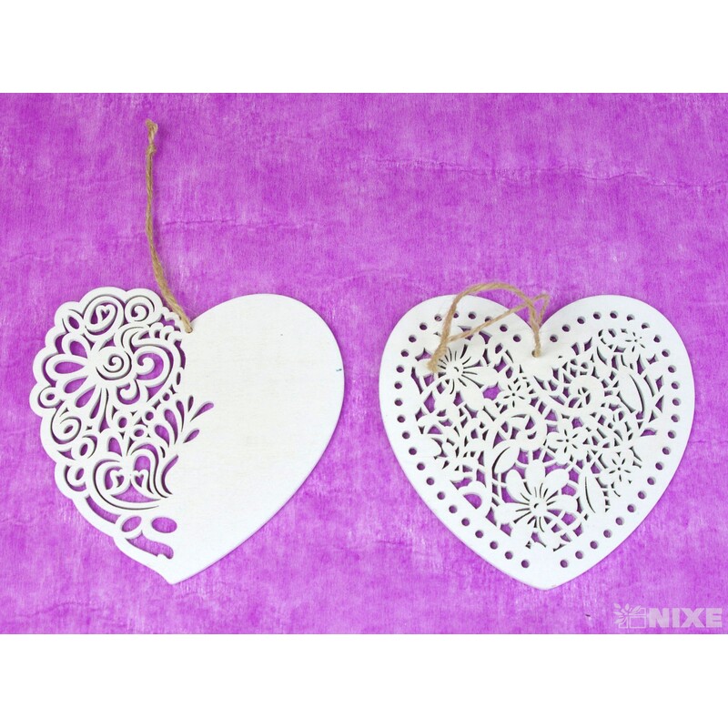 ZÁVĚS SRDCE 12cm 6ks*BÍLÁ