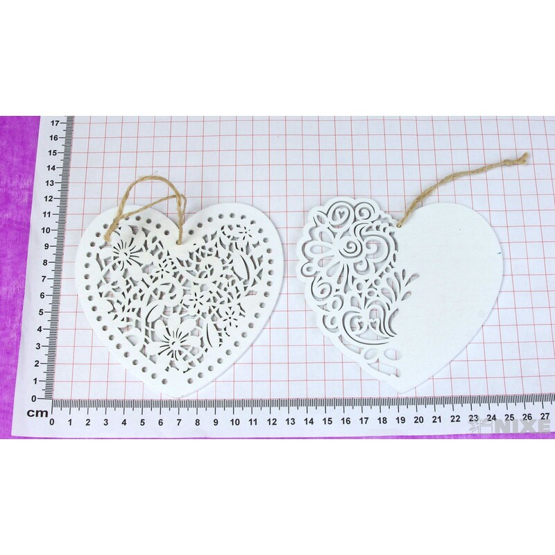 ZÁVĚS SRDCE 12cm 6ks*BÍLÁ