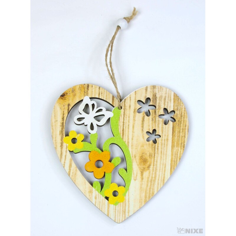 ZÁVĚS SRDCE 11cm 4ks*BÍLÁ