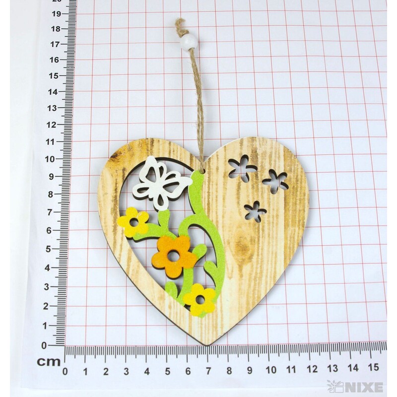 ZÁVĚS SRDCE 11cm 4ks*BÍLÁ