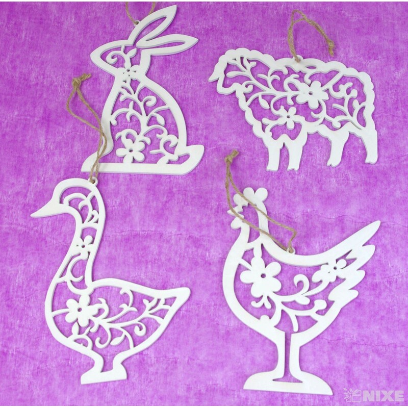 ZÁVĚS MIX 16cm 4ks*BÍLÁ