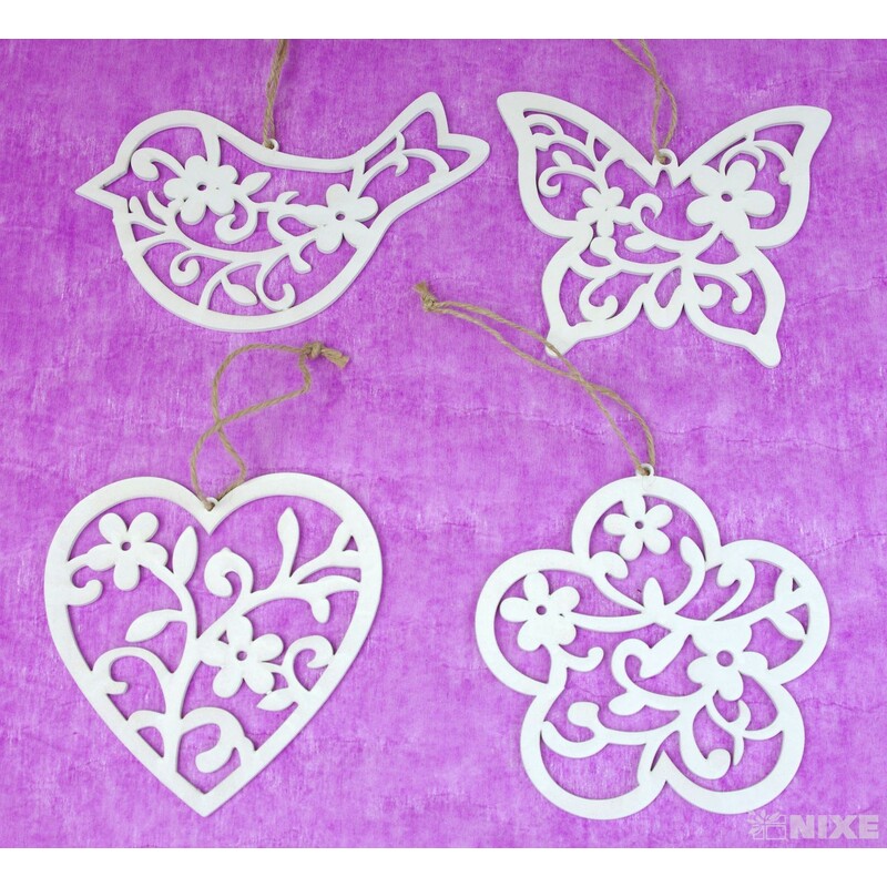 ZÁVĚS MIX 18cm 4ks*BÍLÁ