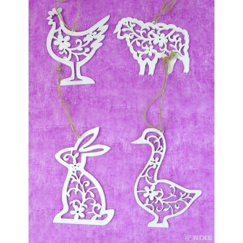 ZÁVĚS MIX 8cm 4ks*BÍLÁ