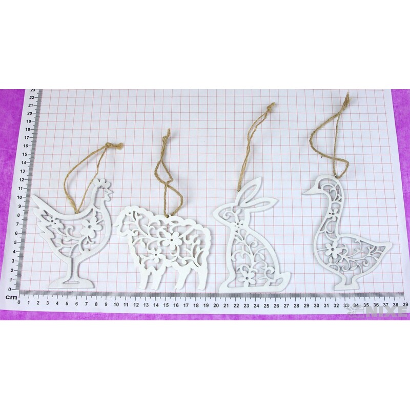 ZÁVĚS MIX 8cm 4ks*BÍLÁ