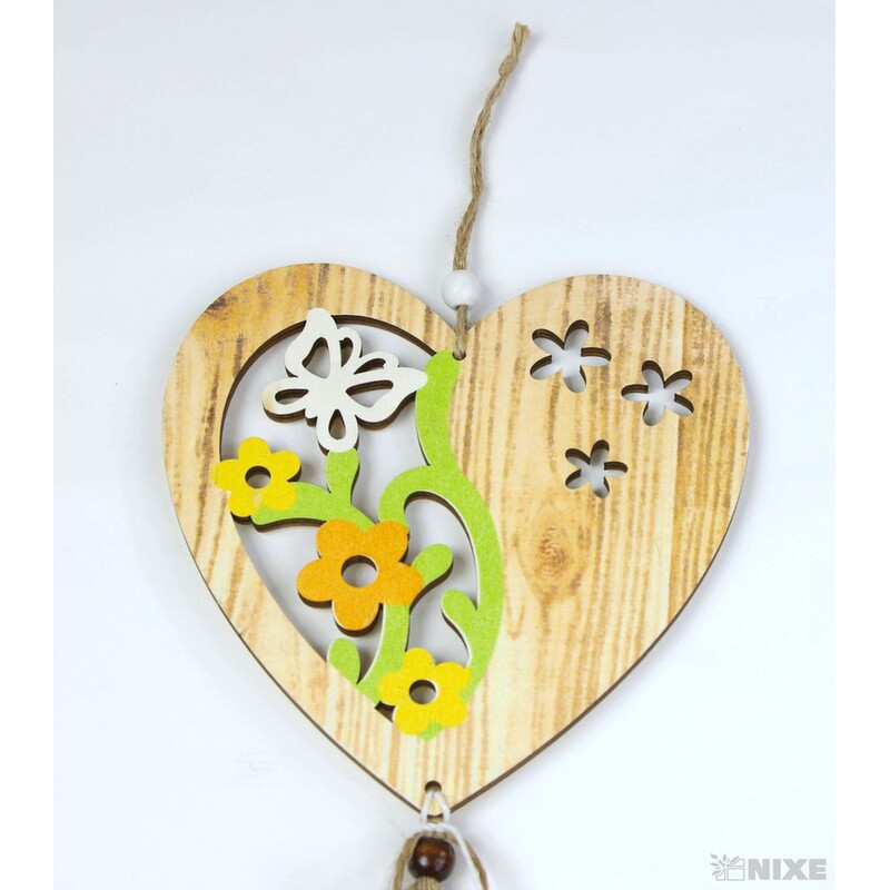 ZÁVĚS SRDCE 14x50cm*PŘÍRODNÍ