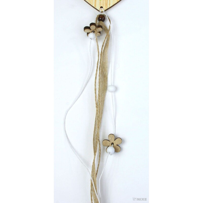 ZÁVĚS SRDCE 14x50cm*PŘÍRODNÍ