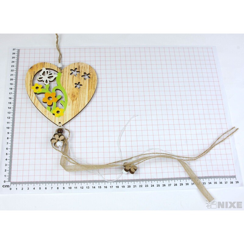 ZÁVĚS SRDCE 14x50cm*PŘÍRODNÍ