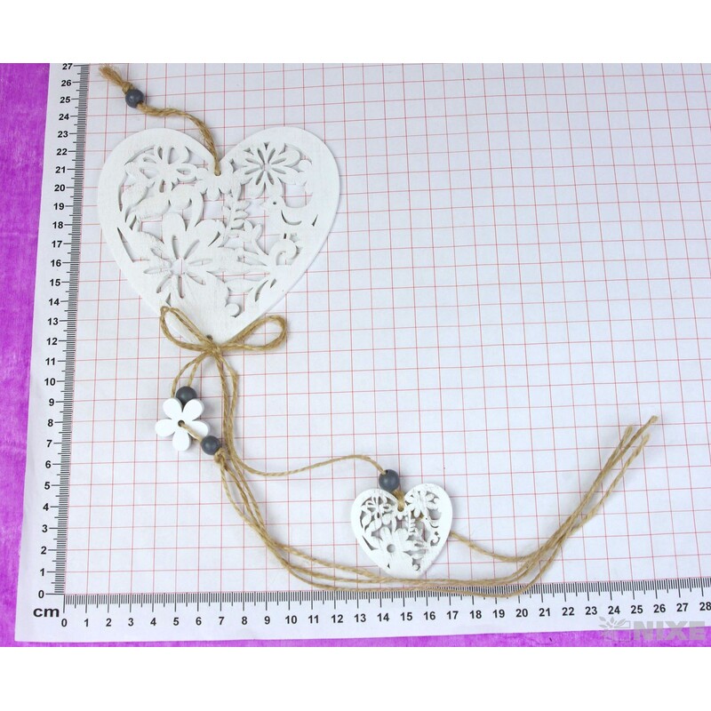 ZÁVĚS SRDCE 12x40cm*BÍLÁ