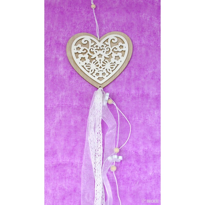 ZÁVĚS SRDCE 13x50cm*PŘÍRODNÍ