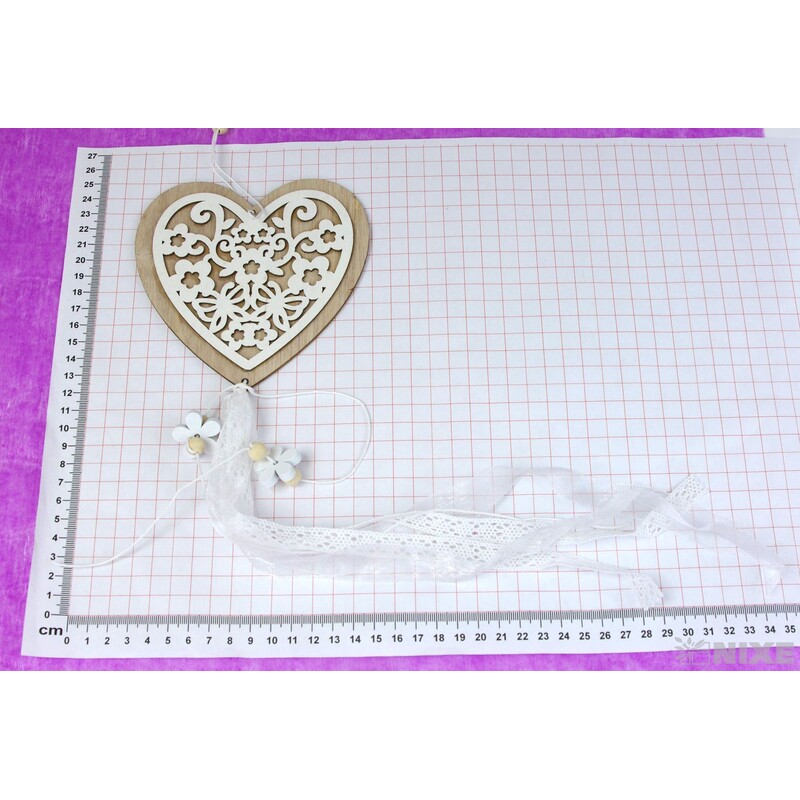 ZÁVĚS SRDCE 13x50cm*PŘÍRODNÍ