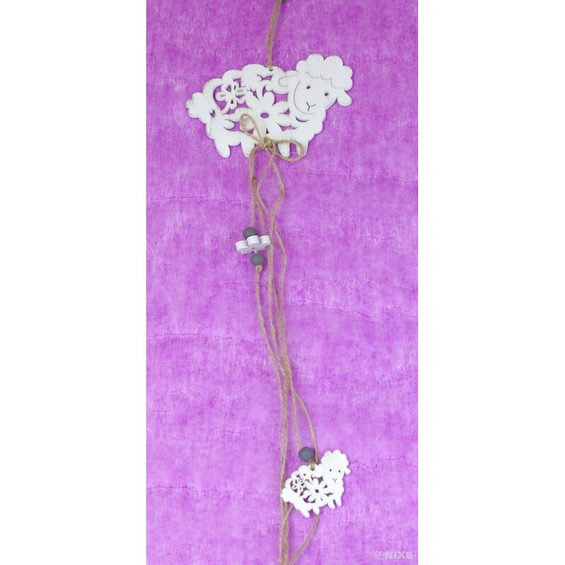 ZÁVĚS OVEČKA 13x50cm*BÍLÁ