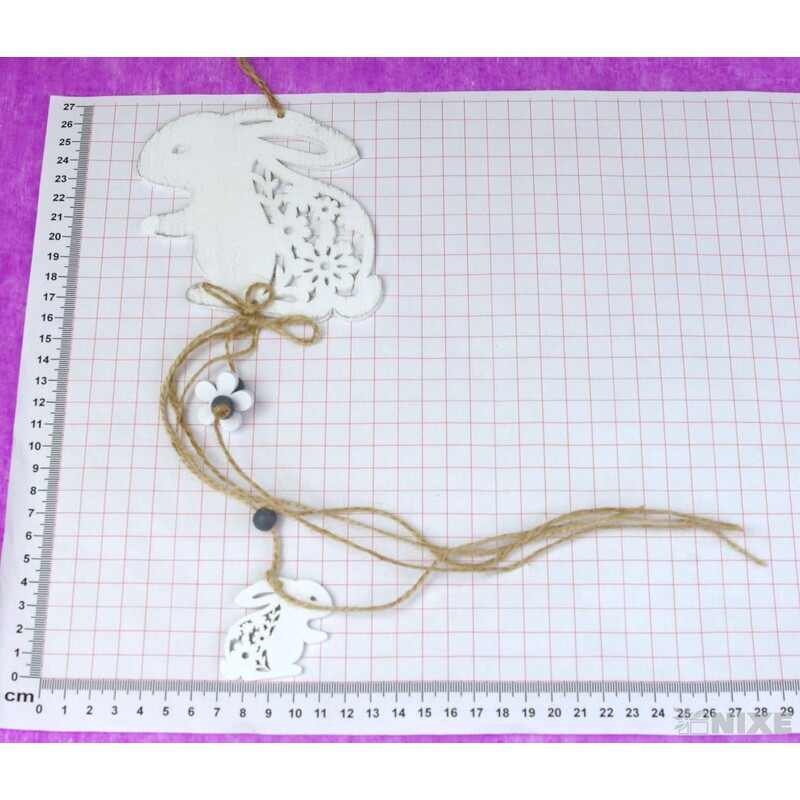 ZÁVĚS ZAJÍC 11x50cm*BÍLÁ