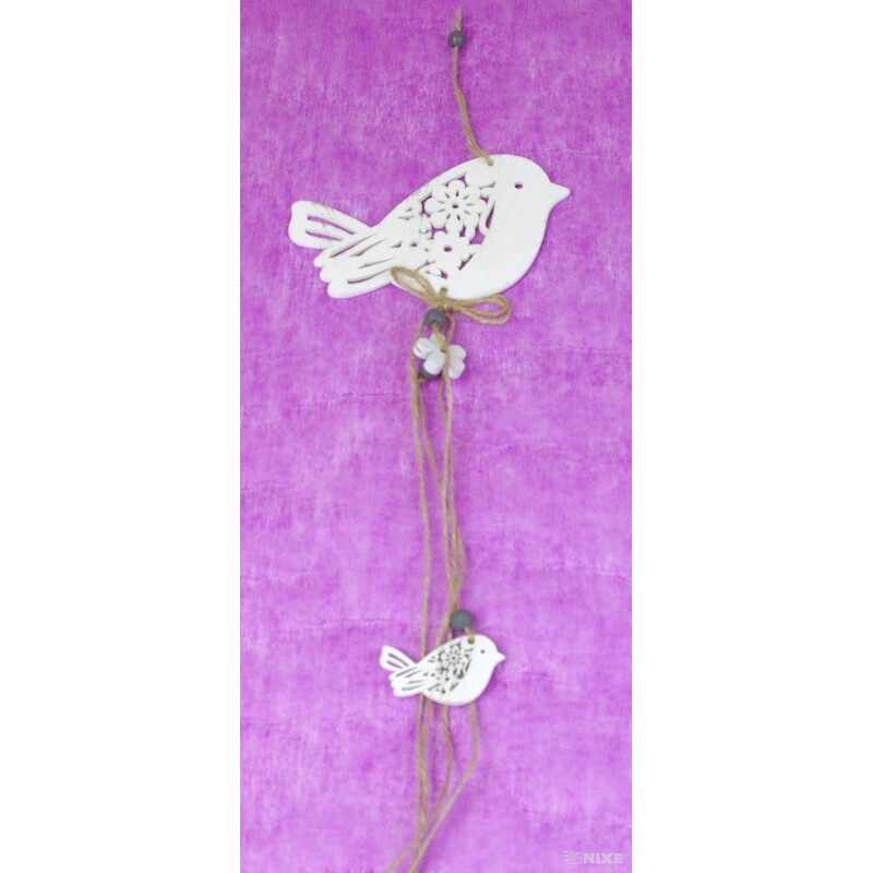 ZÁVĚS PTÁČEK 13x50cm*BÍLÁ