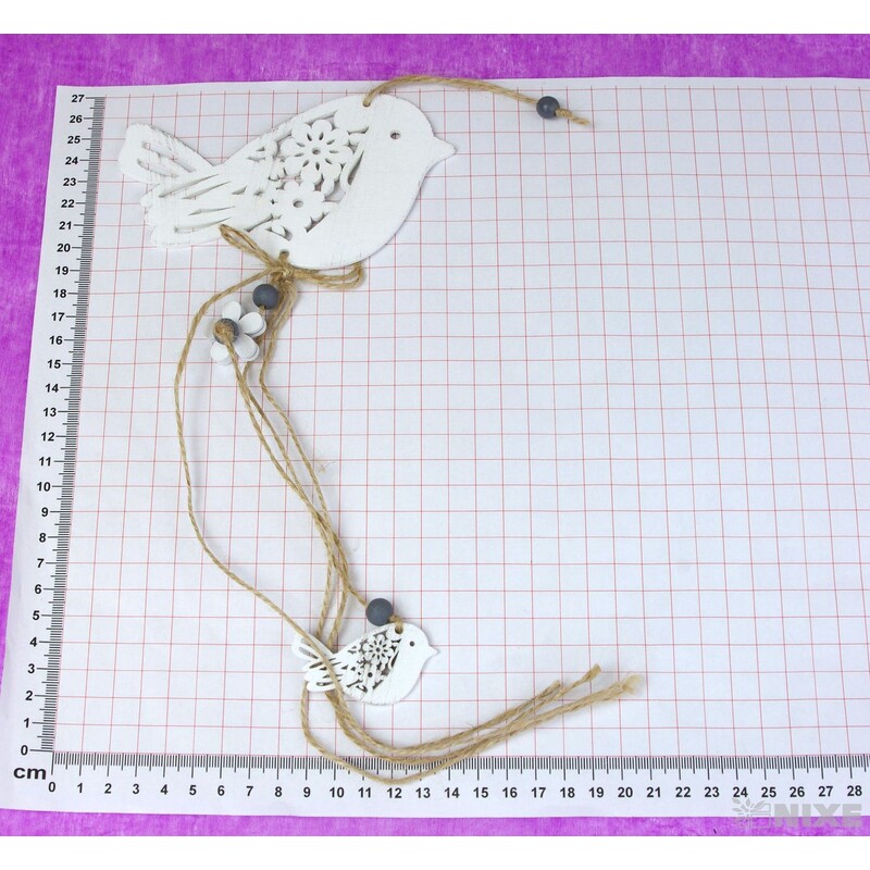 ZÁVĚS PTÁČEK 13x50cm*BÍLÁ