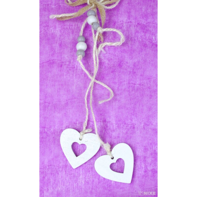 ZÁVĚS SRDCE 10x38cm*PŘÍRODNÍ