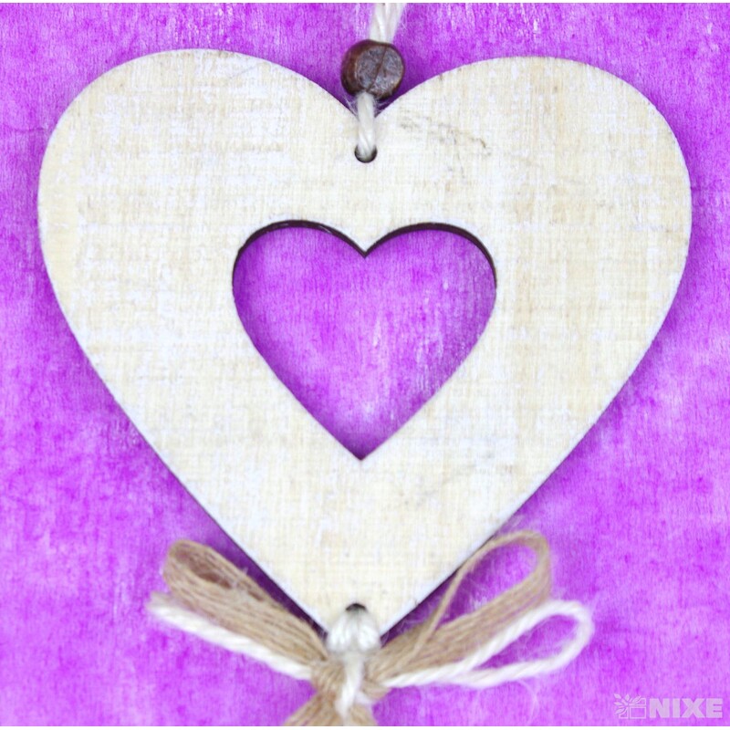 ZÁVĚS SRDCE 10x38cm*PŘÍRODNÍ
