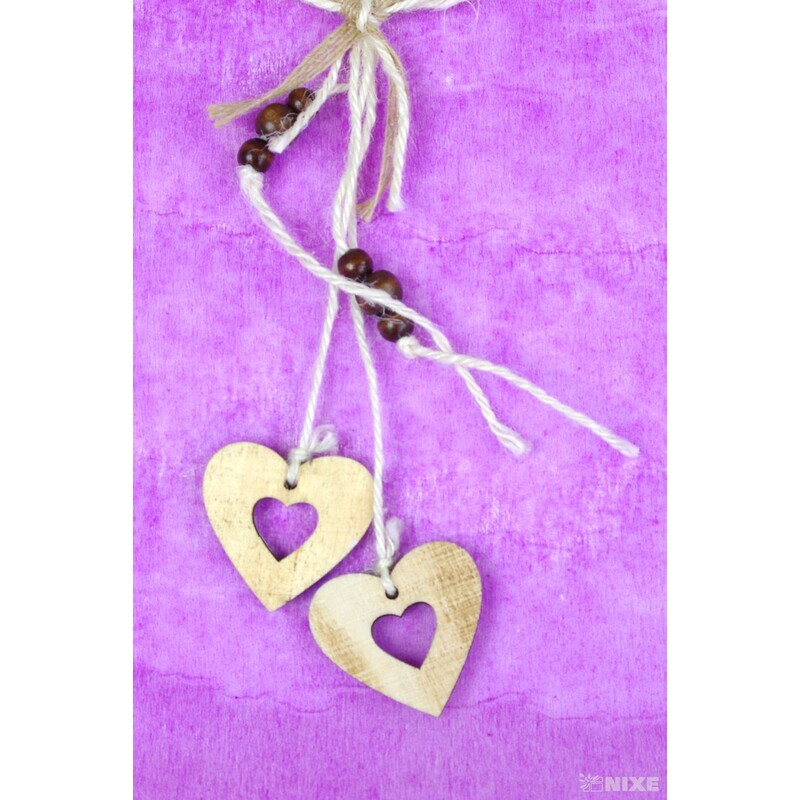 ZÁVĚS SRDCE 10x38cm*PŘÍRODNÍ