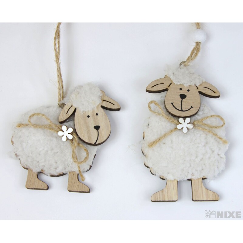 ZÁVĚS OVEČKA 7x12cm*PŘÍRODNÍ V+