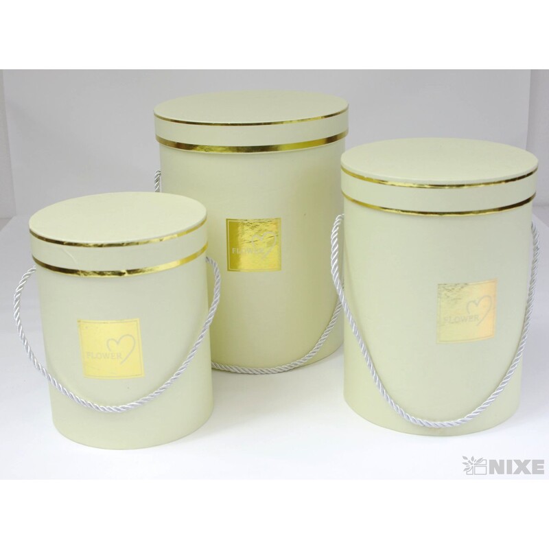 KVĚTINOVÝ BOX 3ks pr. 17x23cm 15x21 14x18*KRÉMOVÁ