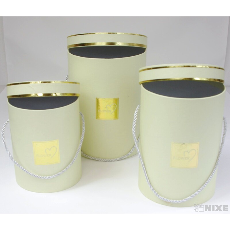 KVĚTINOVÝ BOX 3ks pr. 17x23cm 15x21 14x18*KRÉMOVÁ