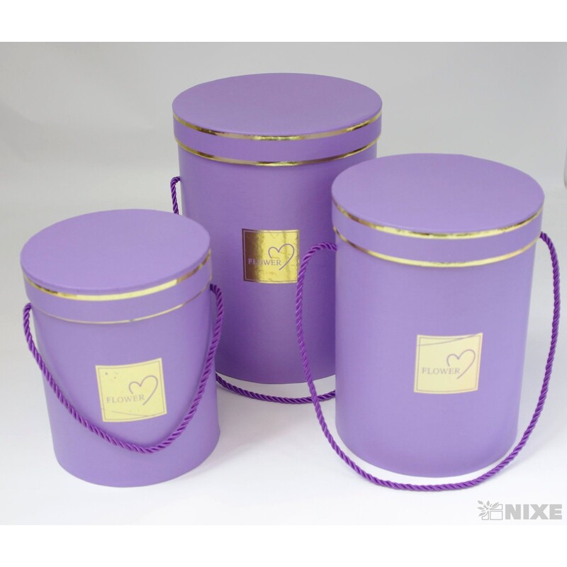 KVĚTINOVÝ BOX 3ks pr. 17x23cm 15x21 14x18*FIALOVÁ