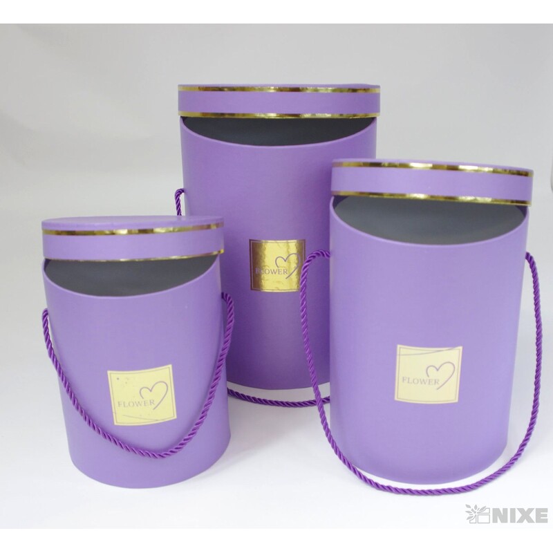 KVĚTINOVÝ BOX 3ks pr. 17x23cm 15x21 14x18*FIALOVÁ