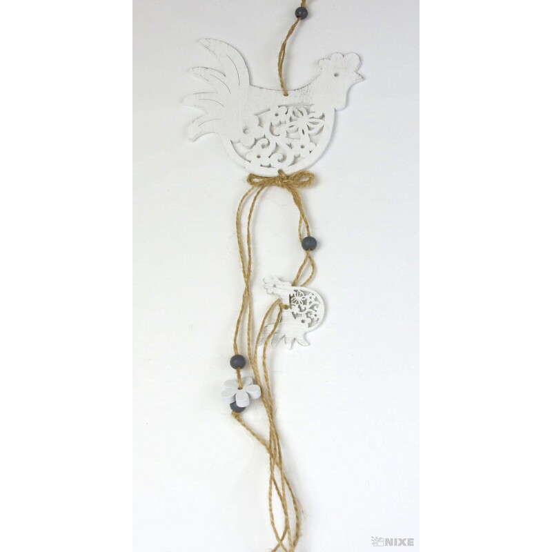 ZÁVĚS KOHOUT 13x45cm*BÍLÁ