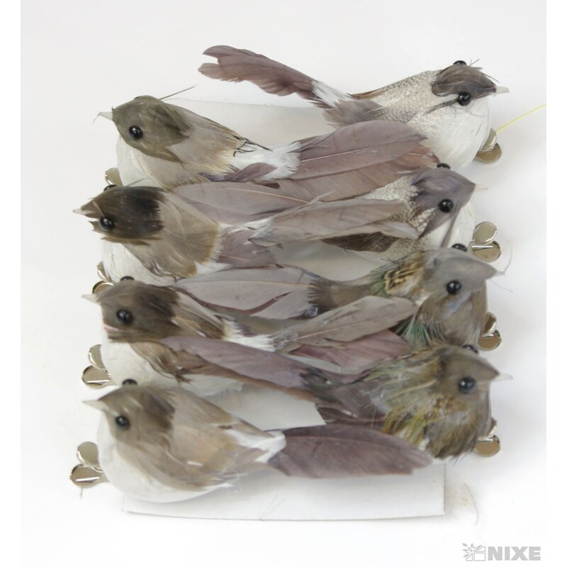 PTÁČEK  KLIPS 10cm 8ks*PŘÍRODNÍ