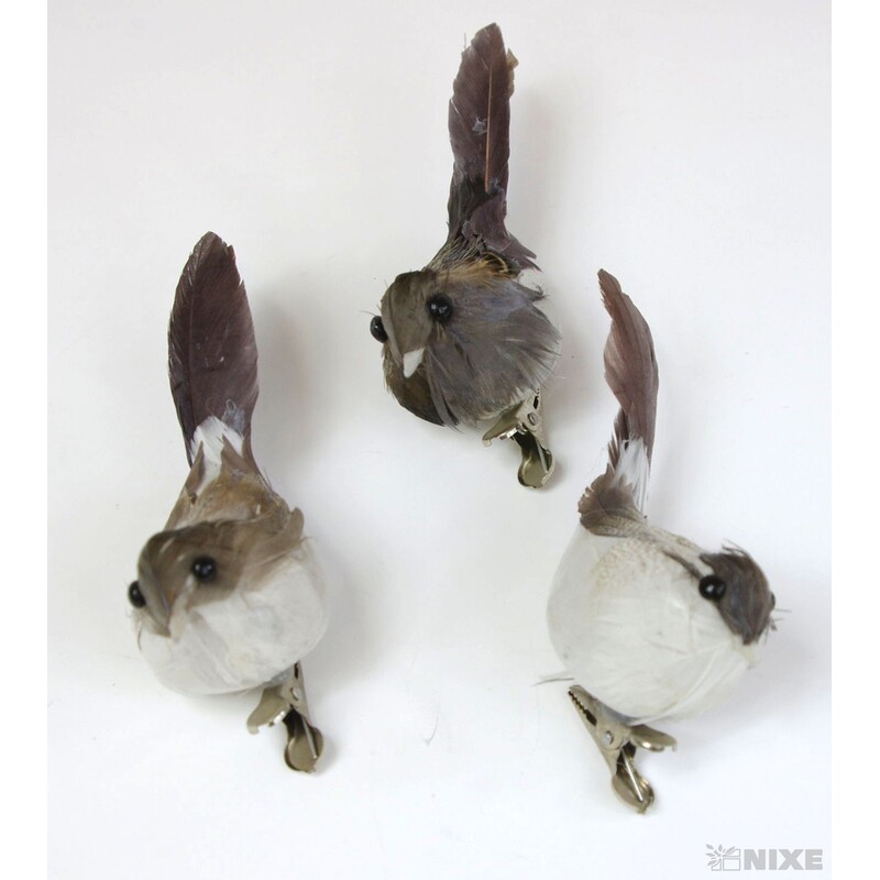 PTÁČEK  KLIPS 10cm 8ks*PŘÍRODNÍ