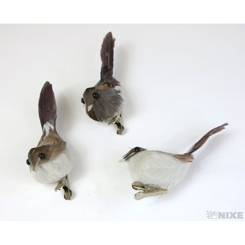 PTÁČEK  KLIPS 10cm 8ks*PŘÍRODNÍ