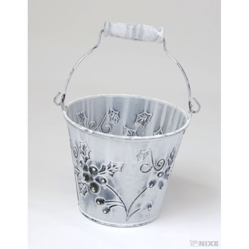 PLECHOVÝ KBELÍK 10x11cm*BÍLÁ