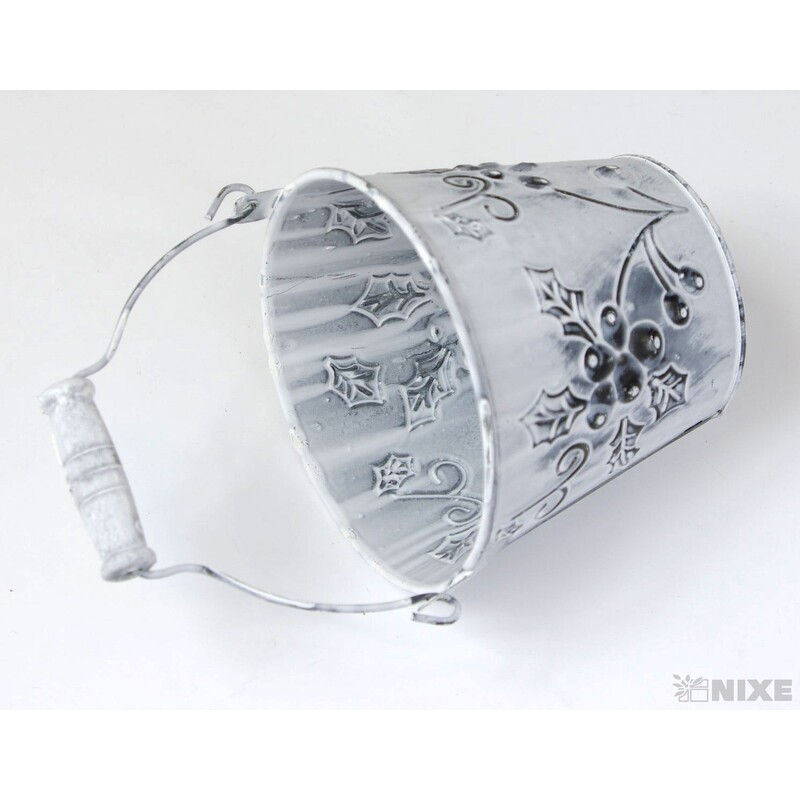 PLECHOVÝ KBELÍK 10x11cm*BÍLÁ