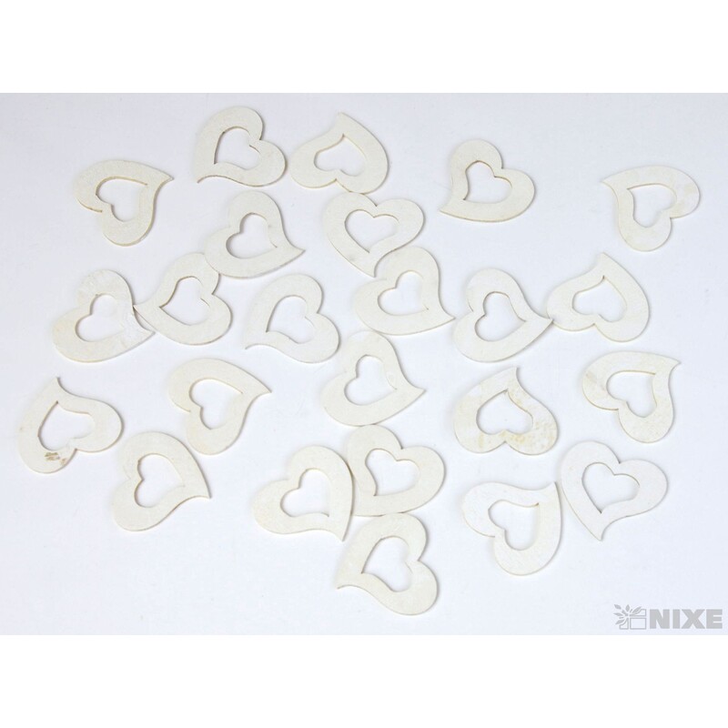 SRDCE DŘEVO 3cm 24ks*MIX BAREV