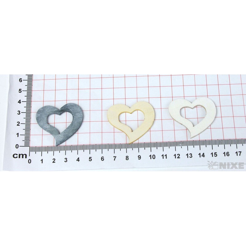 SRDCE DŘEVO 3cm 24ks*MIX BAREV