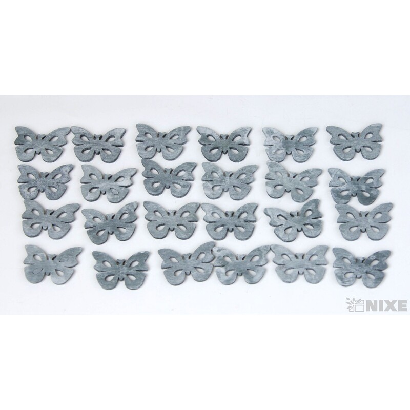 MOTÝL DŘEVO 3x2cm 24ks*MIX BAREV