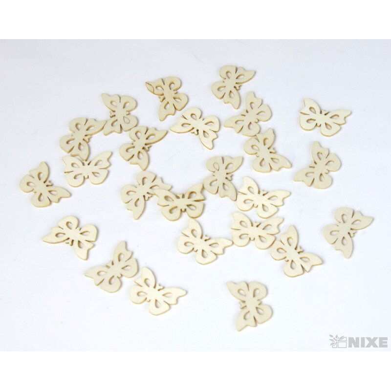 MOTÝL DŘEVO 3x2cm 24ks*MIX BAREV