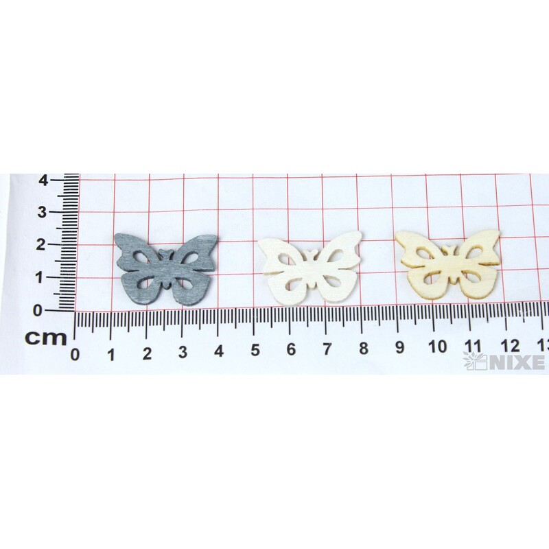 MOTÝL DŘEVO 3x2cm 24ks*MIX BAREV