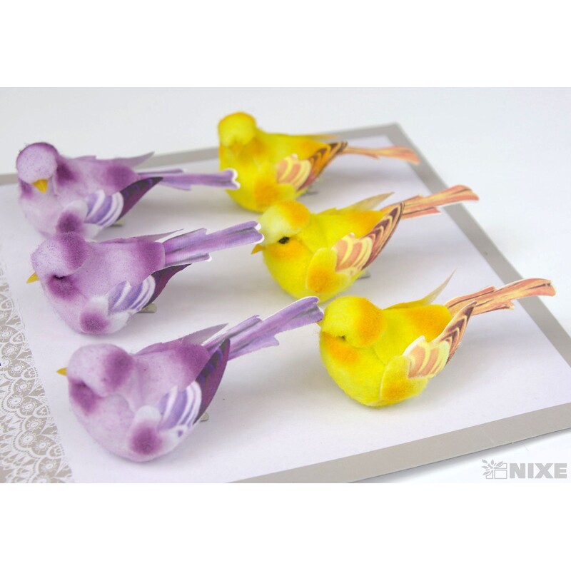 PTÁČEK  KLIPS 8cm 6ks*MIX BAREV