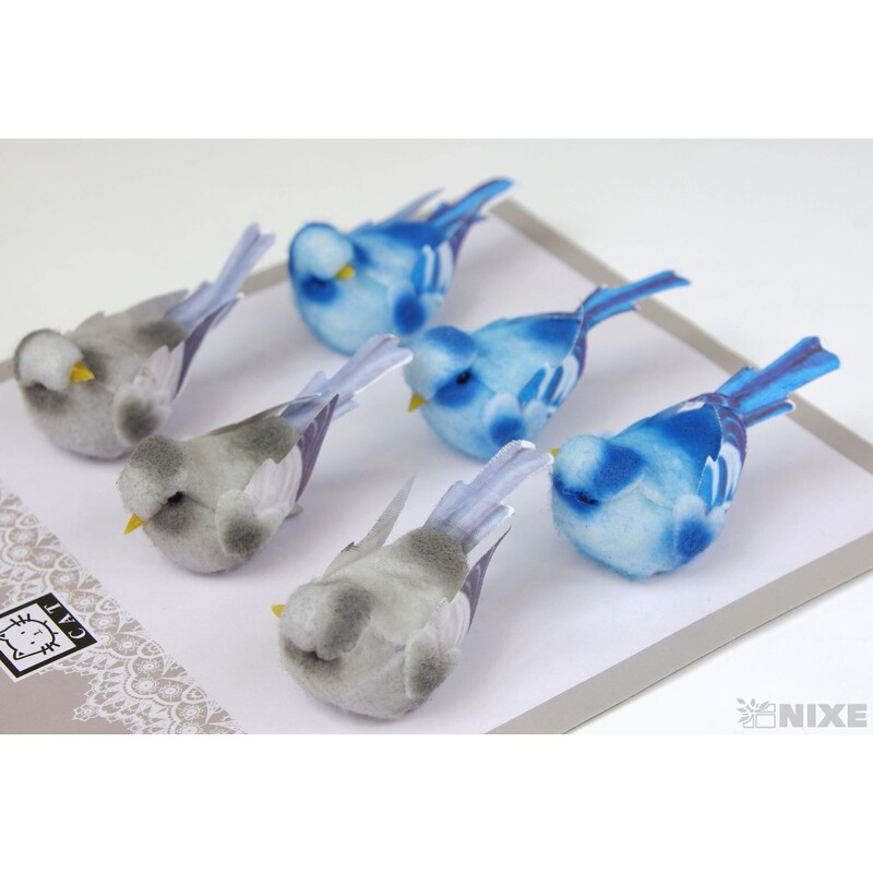 PTÁČEK  KLIPS 8cm 6ks*MIX BAREV