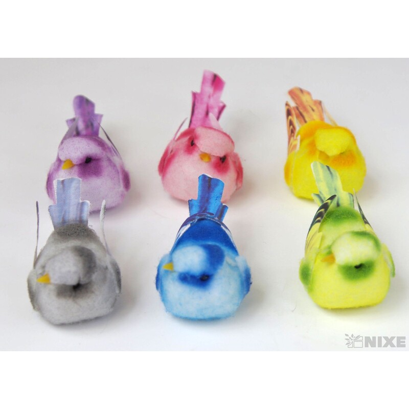 PTÁČEK  KLIPS 8cm 6ks*MIX BAREV