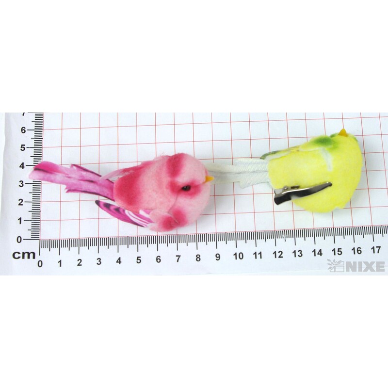 PTÁČEK  KLIPS 8cm 6ks*MIX BAREV