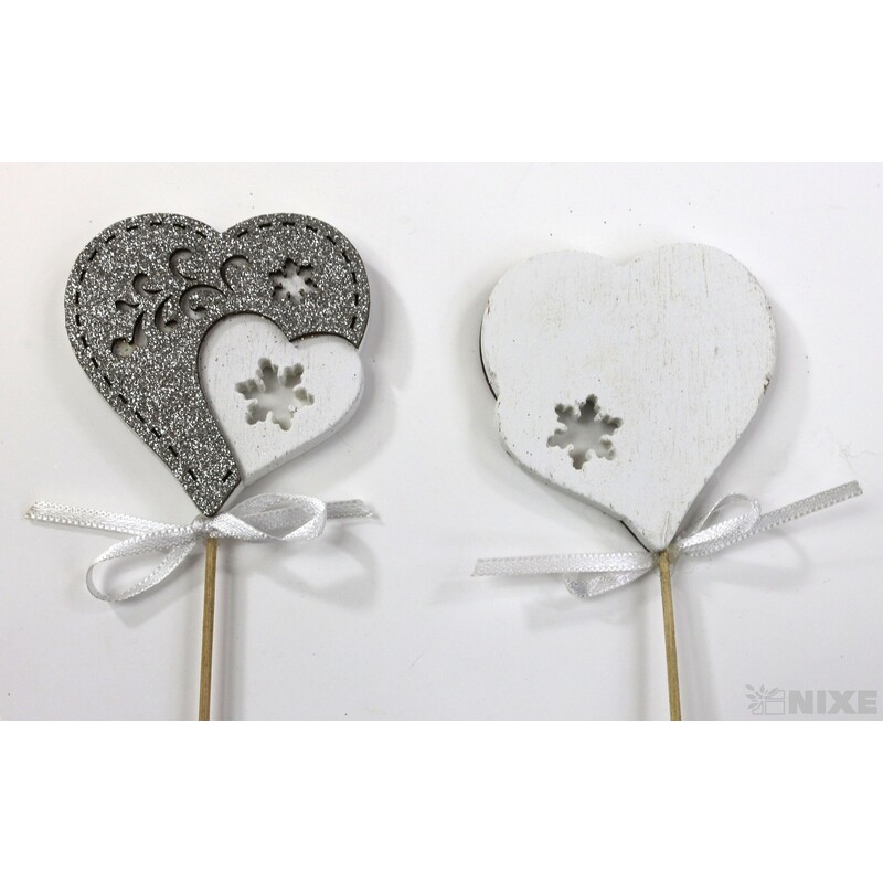 ZÁPICH SRDCE 7x27cm 6ks*STŘÍBRNÁ