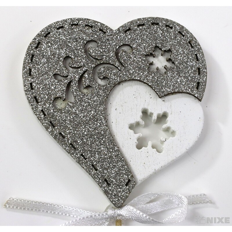 ZÁPICH SRDCE 7x27cm 6ks*STŘÍBRNÁ