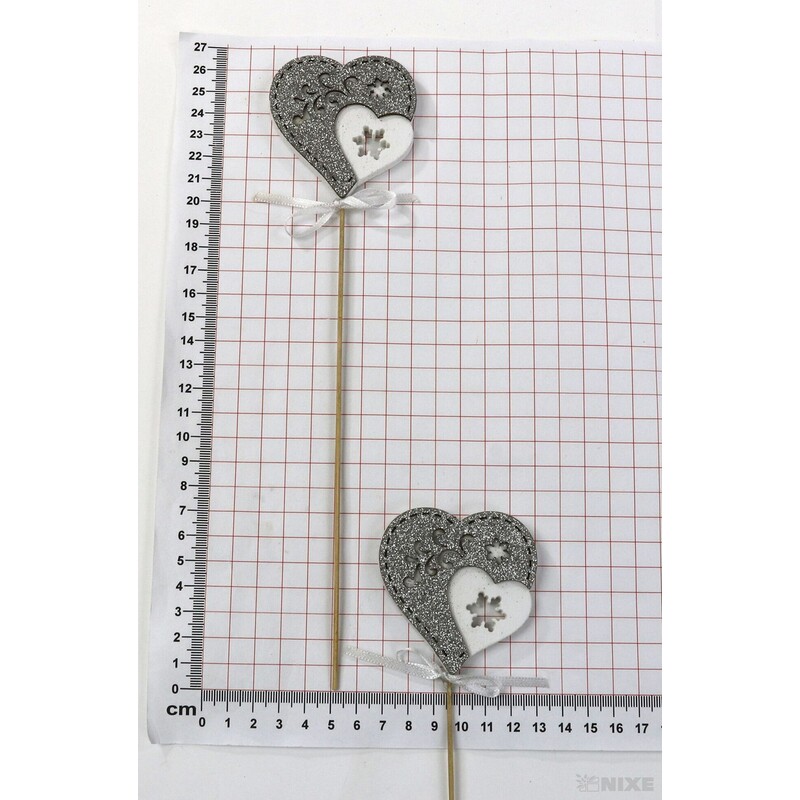 ZÁPICH SRDCE 7x27cm 6ks*STŘÍBRNÁ